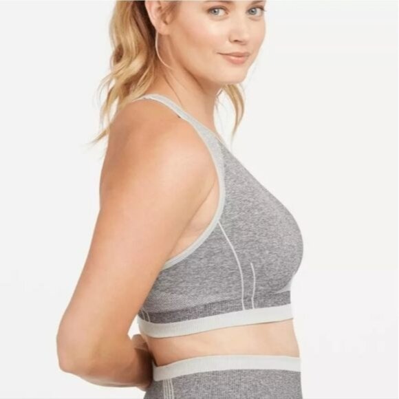 Spanx Seamless Sculpt Sports Bra Size Large Spacedye Cloudy Grey NWT - Picture 5 of 10